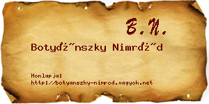 Botyánszky Nimród névjegykártya